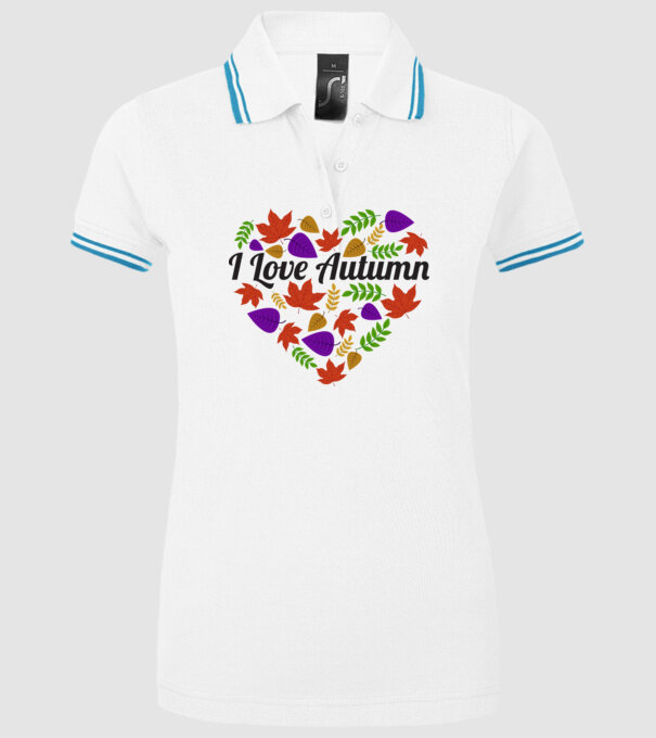 I love autumn model alb pe tricou
