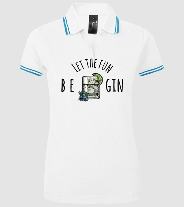 Let the fun be gin model alb pe tricou