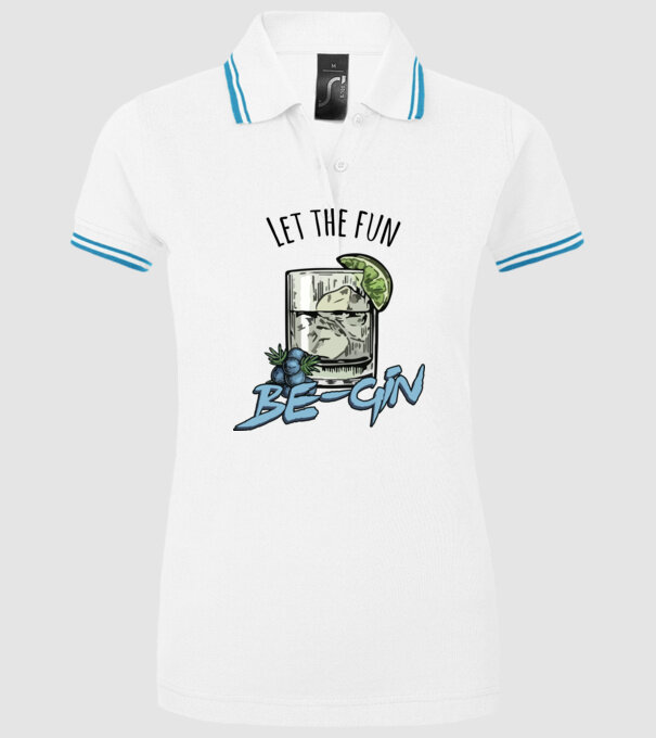Let the fun be gin model alb pe tricou