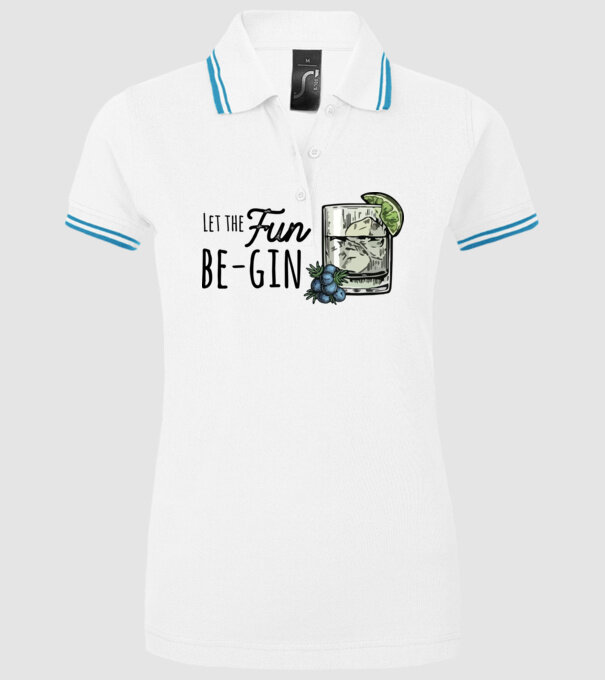 Let the fun be gin model alb pe tricou