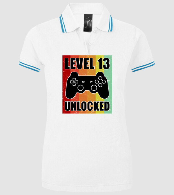 level 13 unlocked retro gamer model alb pe tricou