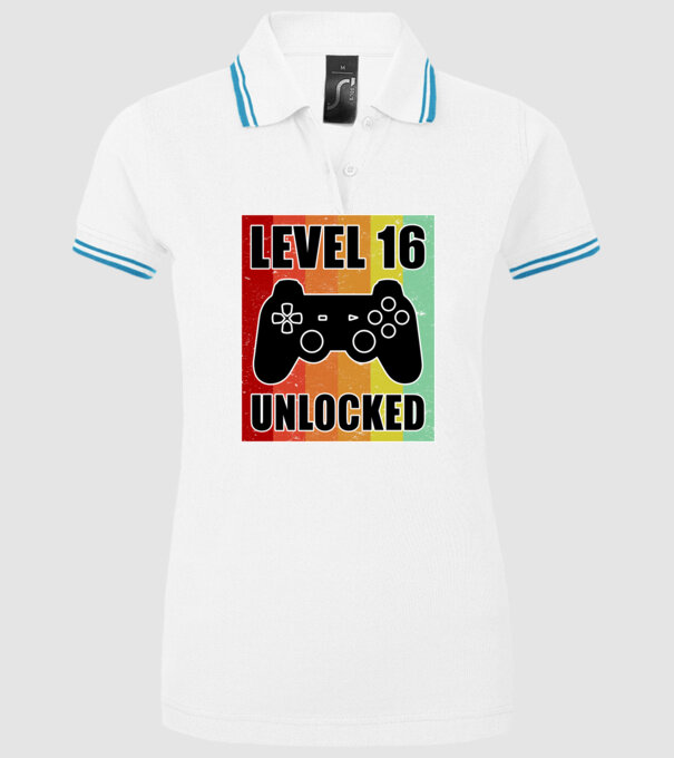 level 16 unlocked retro gamer model alb pe tricou