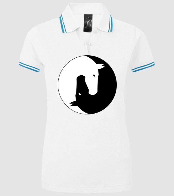 Lovas ying-yang model alb pe tricou