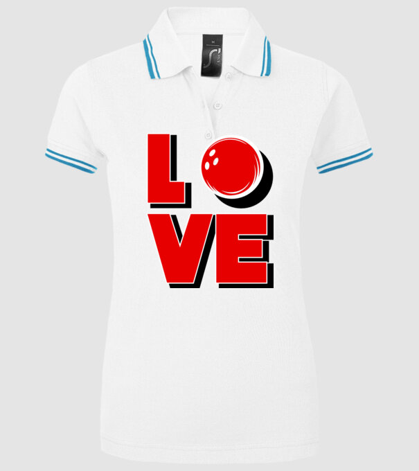 Love bowling model alb pe tricou