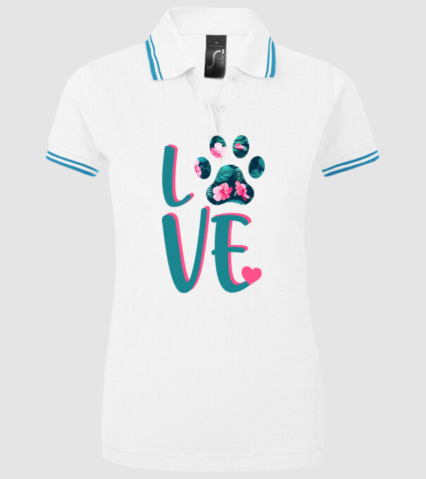 LOVE CÂINI model alb pe tricou