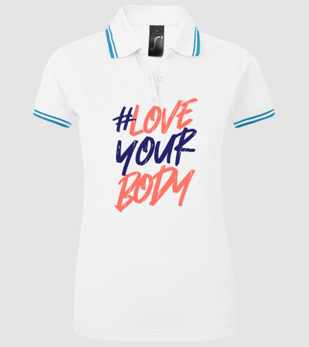#loveyourbody model alb pe tricou