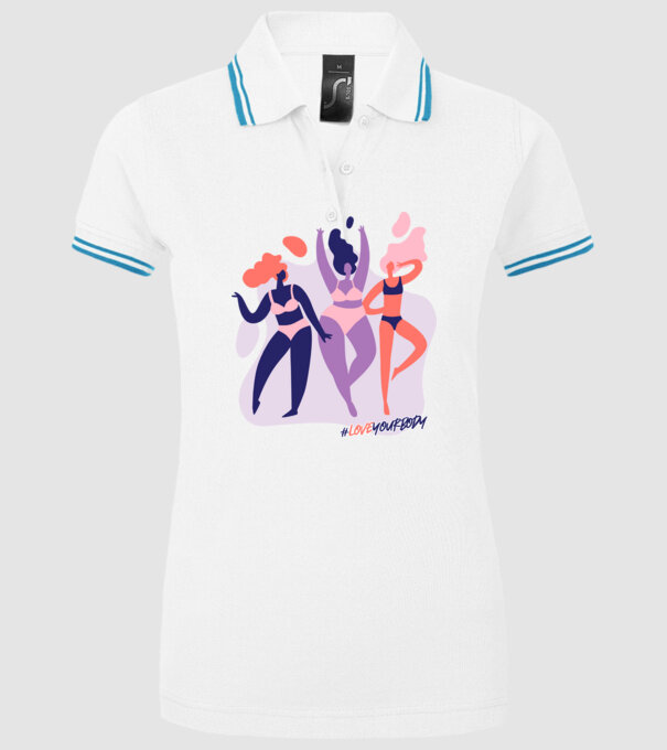 #loveyourbody model alb pe tricou