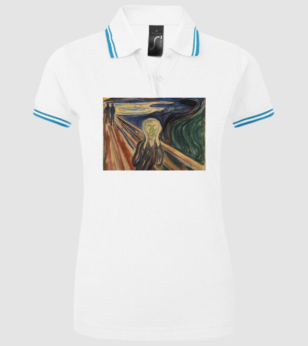 Pictură Munch Mască model alb pe tricou