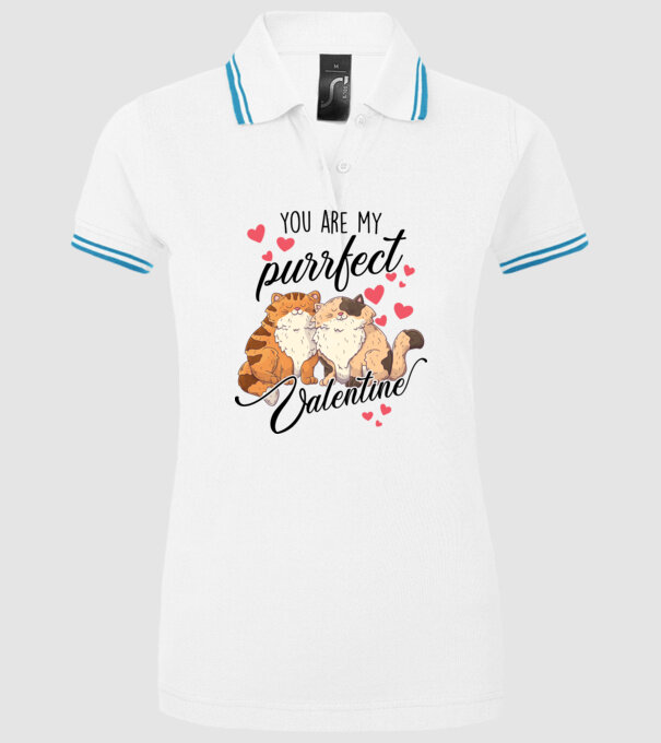 My purrfect valentine model alb pe tricou