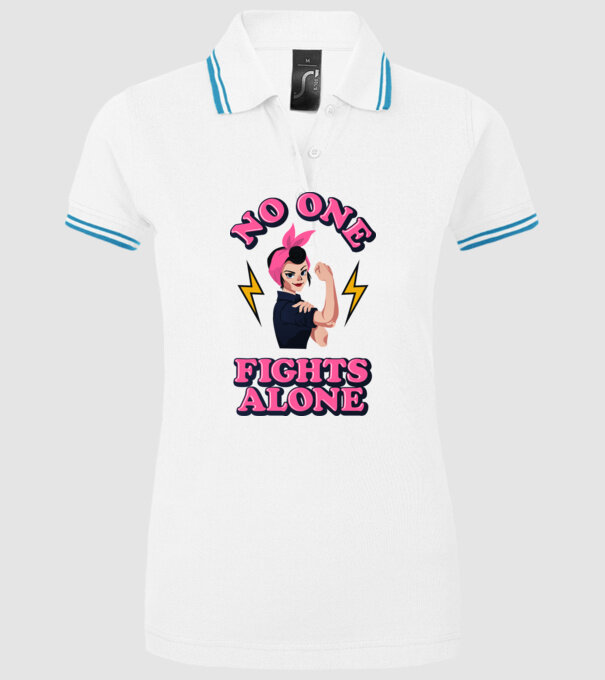 No one fights alone pinup model alb pe tricou
