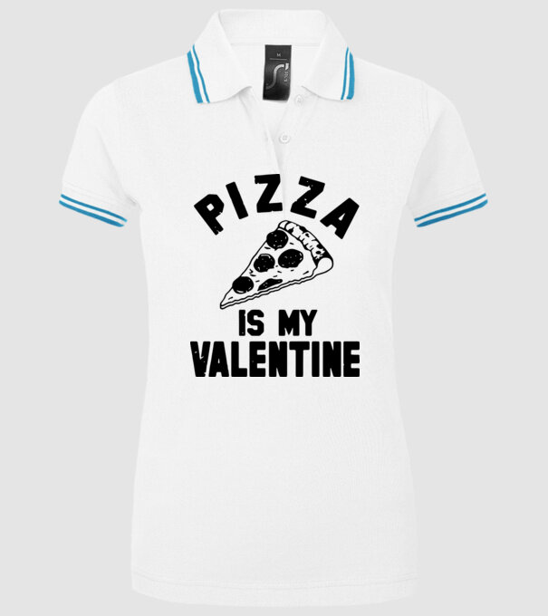 Pizza is valentine model alb pe tricou