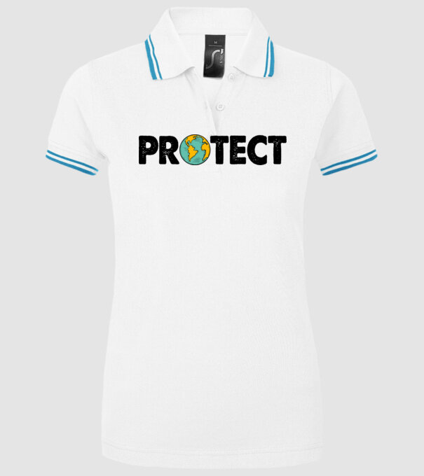 Protect earth model alb pe tricou