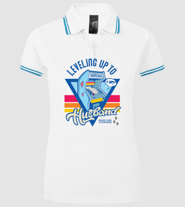 Retro gamer engaged level up to husband model alb pe tricou