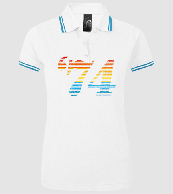 Retro Birthday 1974 model alb pe tricou