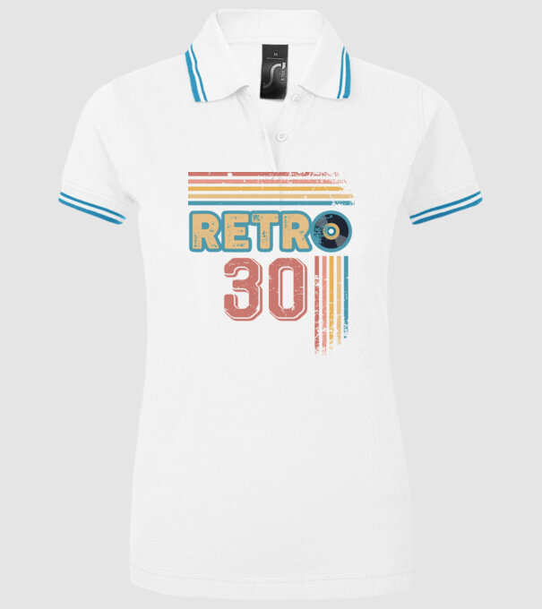 Retro 30 Birthday model alb pe tricou