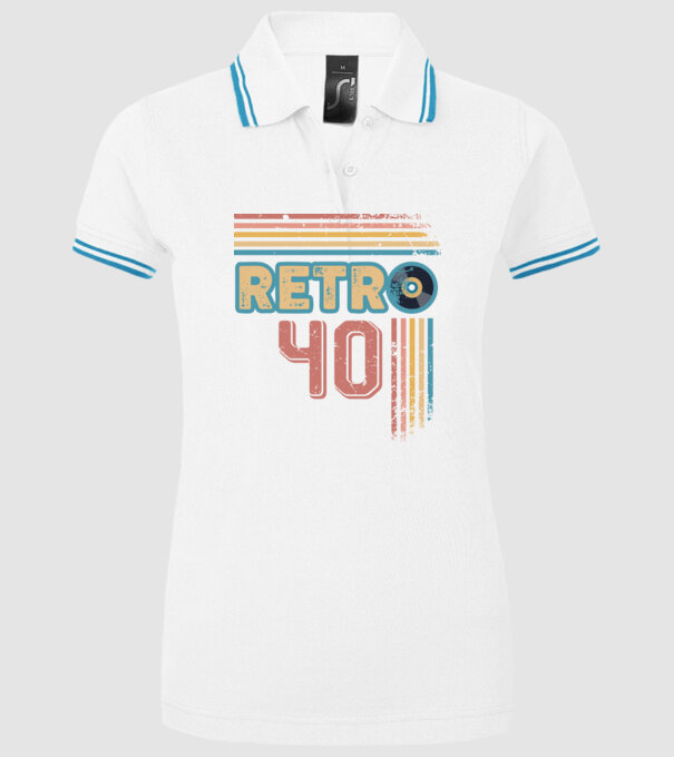 Retro 40 Birthday model alb pe tricou