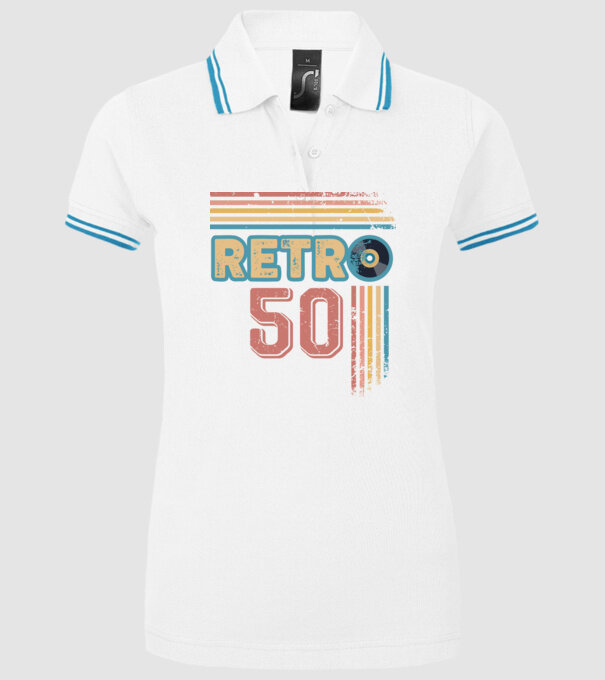 Retro 50 Birthday model alb pe tricou