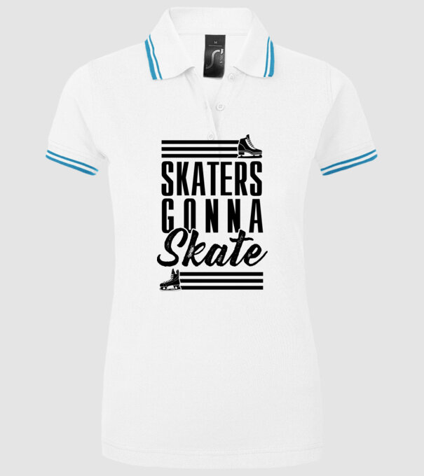 Skaters gonna skate model alb pe tricou