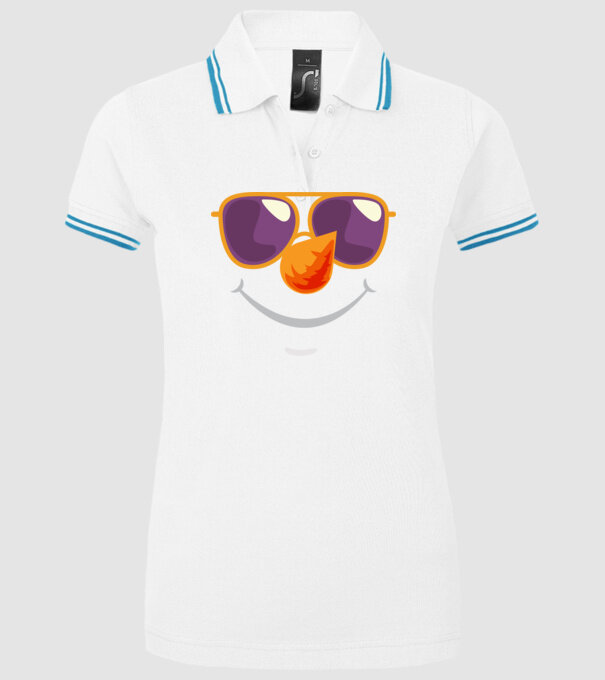 Snowman face model alb pe tricou
