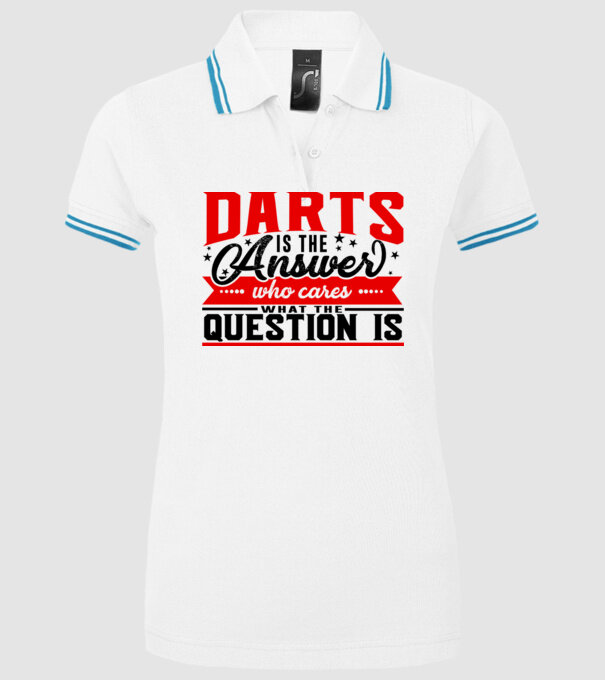 Sport is the answer DARTS model alb pe tricou