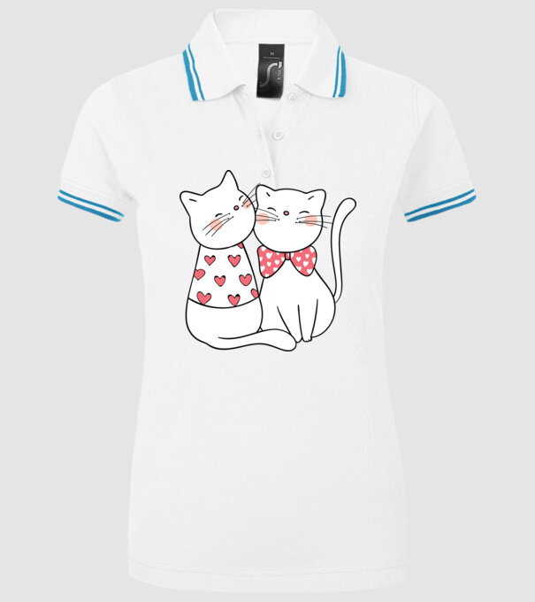 PISICUȚE ÎNDRĂGOSTITE 5 model alb pe tricou