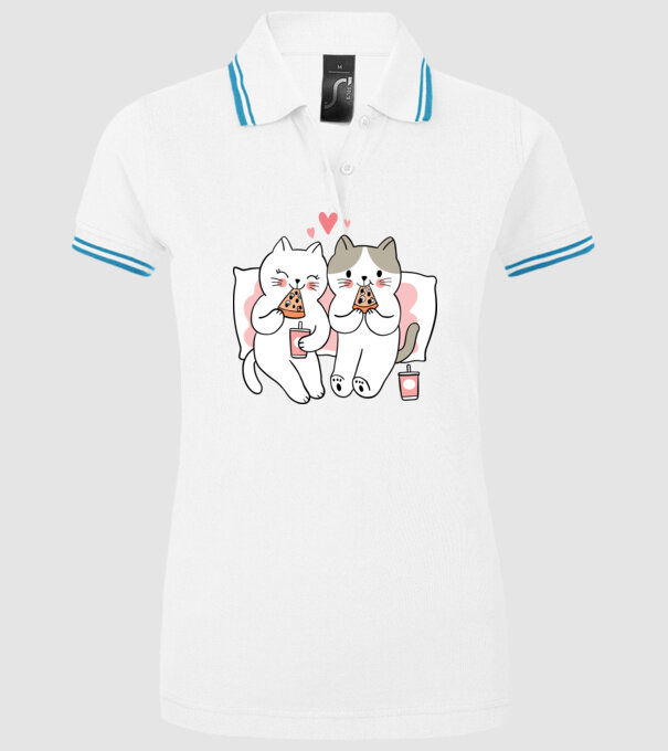 PISICUȚE ÎNDRĂGOSTITE 6 model alb pe tricou