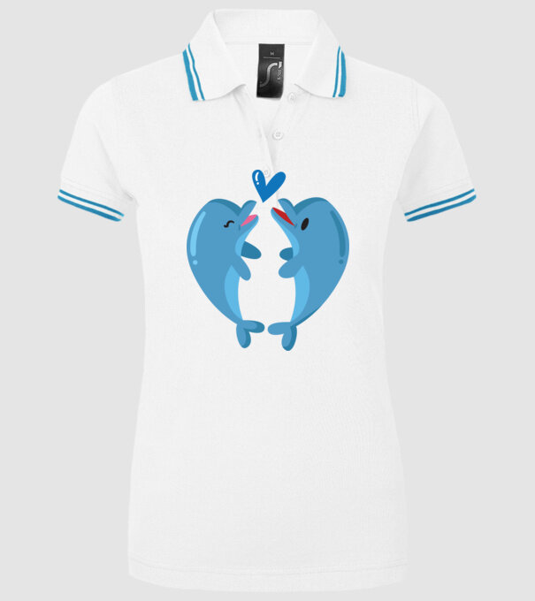 DELFINI ÎNDRĂGOSTIȚI model alb pe tricou