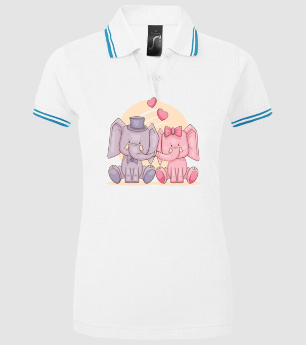 ELEFANȚI ÎNDRĂGOSTIȚI model alb pe tricou