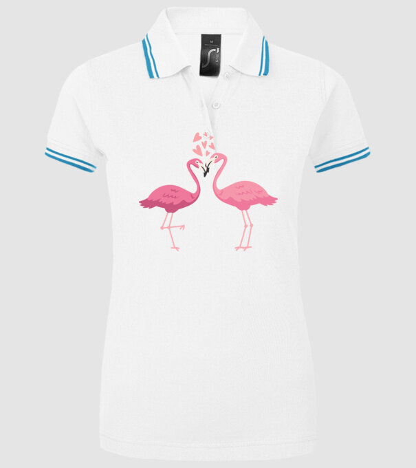 FLAMINGO ÎNDRĂGOSTIȚI model alb pe tricou