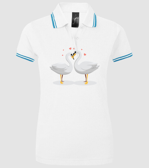 LEBEDE ÎNDRĂGOSTITE model alb pe tricou