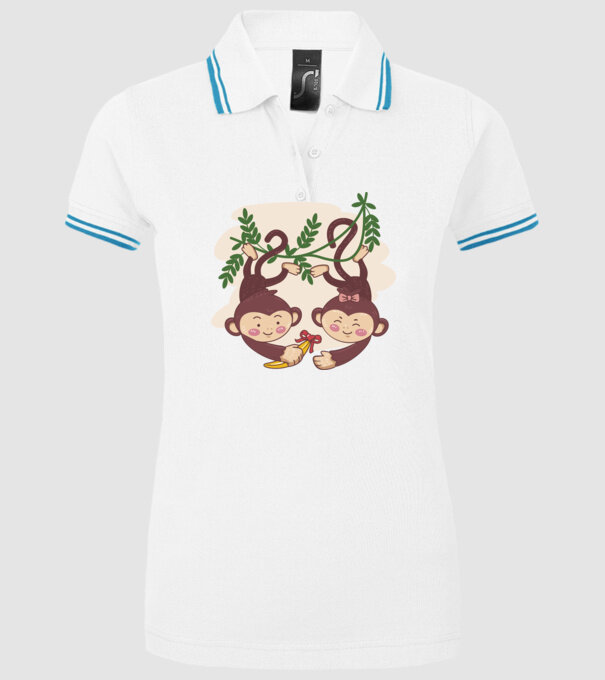MAIMUȚE ÎNDRĂGOSTITE model alb pe tricou