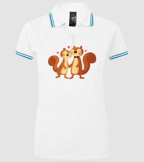 VEVERIȚE ÎNDRĂGOSTITE model alb pe tricou