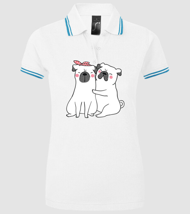 MOPȘI ÎNDRĂGOSTIȚI model alb pe tricou