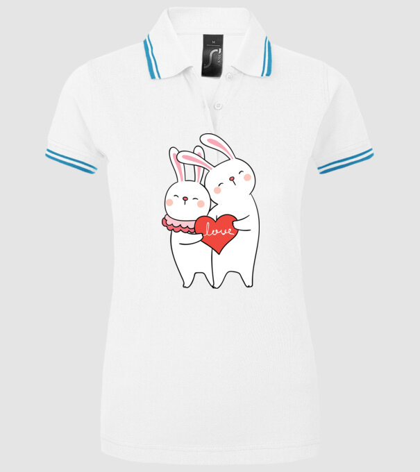 IEPURAȘI ÎNDRĂGOSTIȚI 2 model alb pe tricou