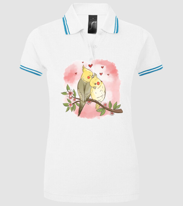 PAPAGALI ÎNDRĂGOSTIȚI 3 model alb pe tricou