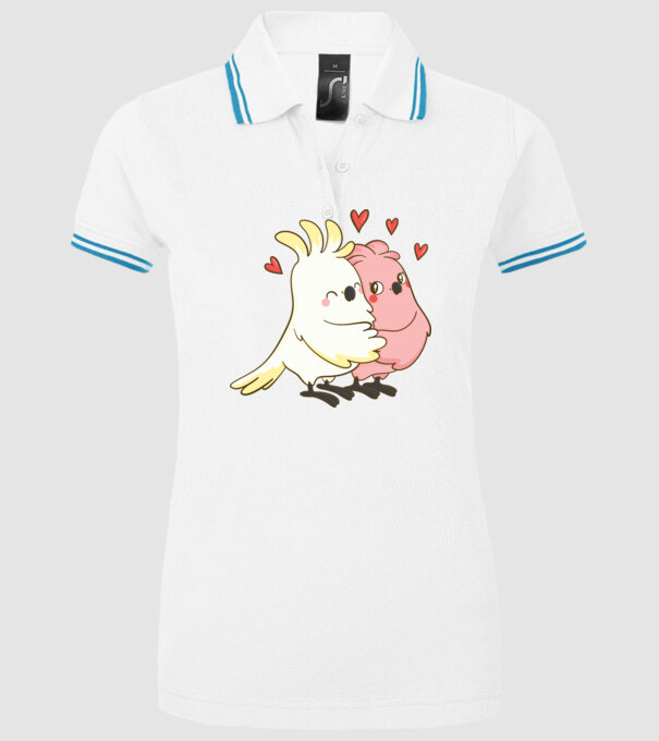 PAPAGALI ÎNDRĂGOSTIȚI model alb pe tricou