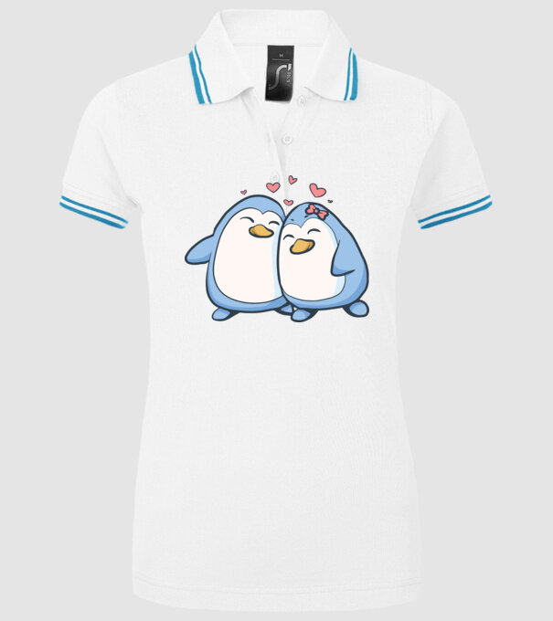PINGUIN ÎNDRĂGOSTIT model alb pe tricou