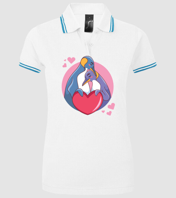 PINGUIN ÎNDRĂGOSTIT 5 model alb pe tricou