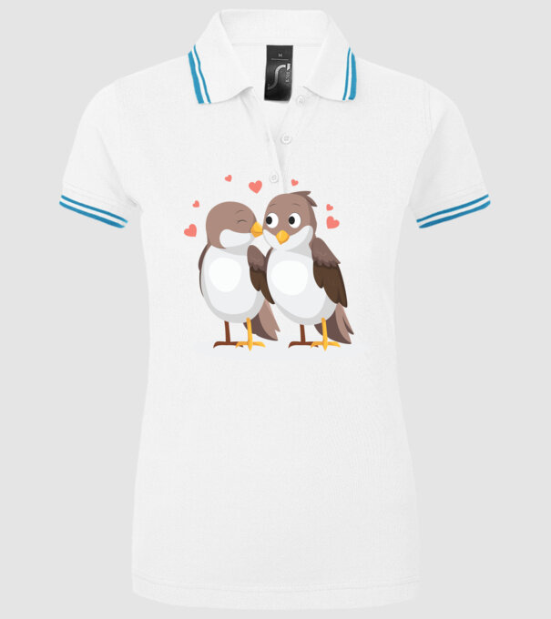 VRĂBII ÎNDRĂGOSTITE model alb pe tricou