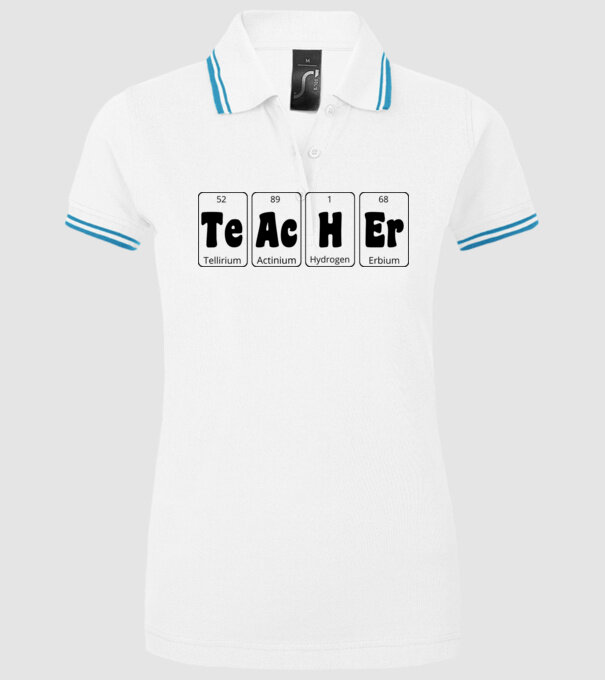 Teacher periodic model alb pe tricou