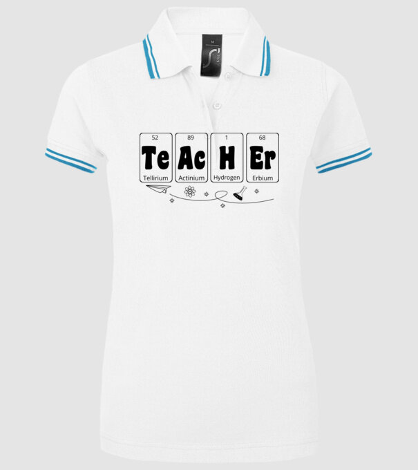 Teacher periodic model alb pe tricou