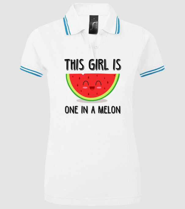 This girl is one in a melon model alb pe tricou