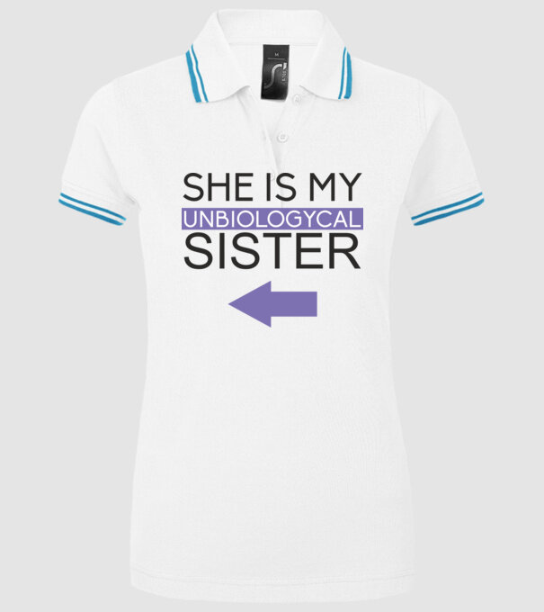 Unbiologycal Sister 02 model alb pe tricou
