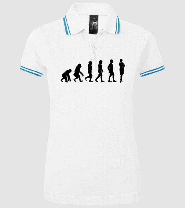 Evoluție femeie de afaceri model alb pe tricou