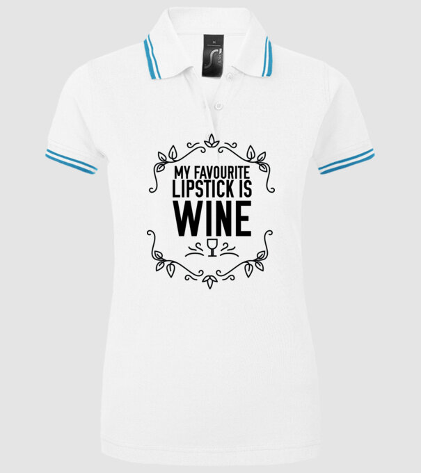 Wine tasting team Favourite lipsitck is wine model alb pe tricou