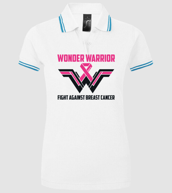 WONDER WARRIOR model alb pe tricou