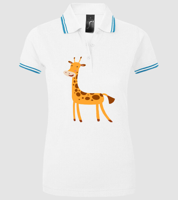 Girafă drăguță model alb pe tricou