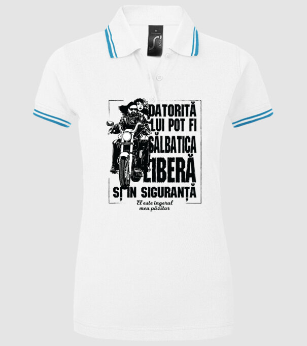 datorită lui pot fi sălbatică, liberă și în siguranță - el este îngerul meu păzitor model alb pe tricou
