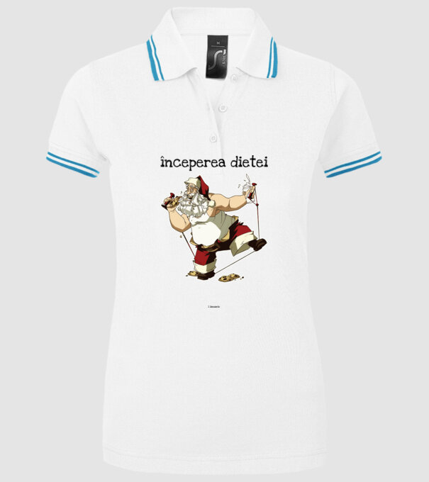 începerea dietei - 1 ianuarie model alb pe tricou