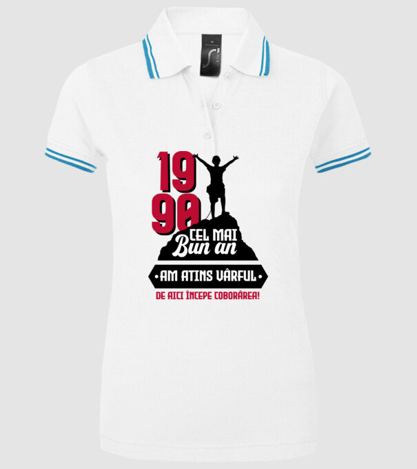 1990 cel mai bun an. Am atins vârful, de aici începe coborârea. model alb pe tricou